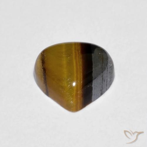 Tiger's Eye Gemstone in 6.4 x 5.9 mm Size for Sale, Tiger's Eye Stone in Yellowish Brown Color