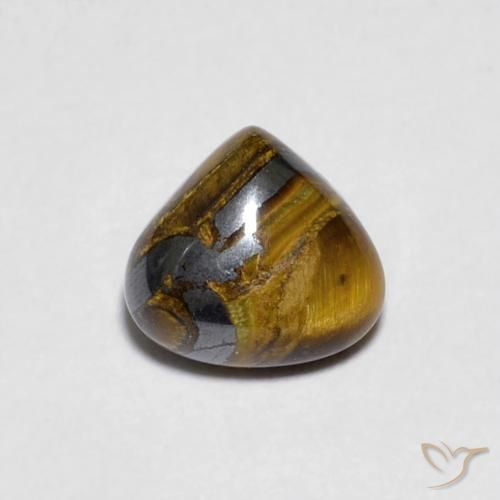 6,1 x 5,6mm Occhio di tigre marrone Cabochon pera dalla Thailandia, peso di 0,91 ct, pietra preziosa naturale non trattati in purezza Opaque, Occhio di tigre 1pz - il colore è Marrone dorato, durezza Mohs di 6,5 - 7 adatto per gioielli da indossare ogni giorno, Photo A