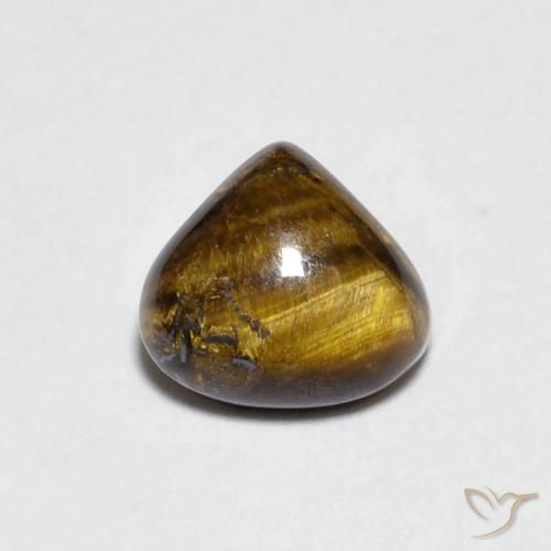 0.84ct Natural Golden Brown Tiger's Eye, Pear Shape, Opaque