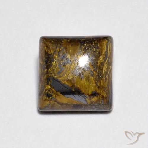 1.46ct Natural Medium Light-Brown Tiger's Eye, Square, Opaque