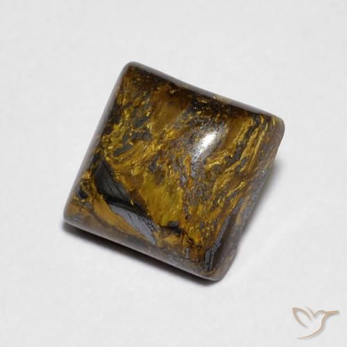 1.46 ct Brown Tiger's Eye Stone, Natural Tiger's Eye in Square Cabochon Shape for Sale