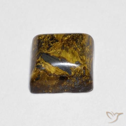 Tiger's Eye Gemstone in 6 x 6 mm (calibrated) Size for Sale, Tiger's Eye Stone in Medium Light-Brown Color