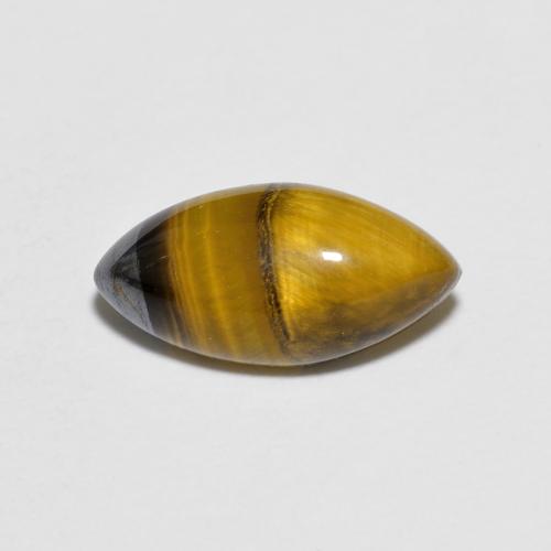Oeil de Tigre Brun marquise cabochon 11,8 x 5,9mm de la Thaïlande, poids de 1,98 ct, pierre gemme naturelle Non traité de pureté Opaque , 1 pièce Oeil de Tigre, couleur : Marron jaunâtre, dureté de Mohs de 6.5 à 7 convient aux bijoux de tous les jours, pierre de sagesse, Photo A