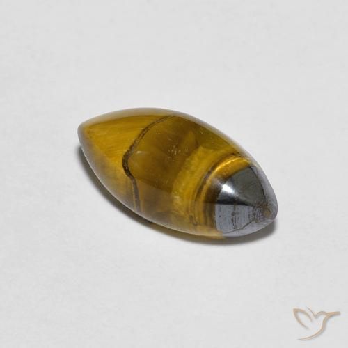 1.96 ct Brown Tiger's Eye Stone, Natural Tiger's Eye in Marquise Cabochon Shape for Sale