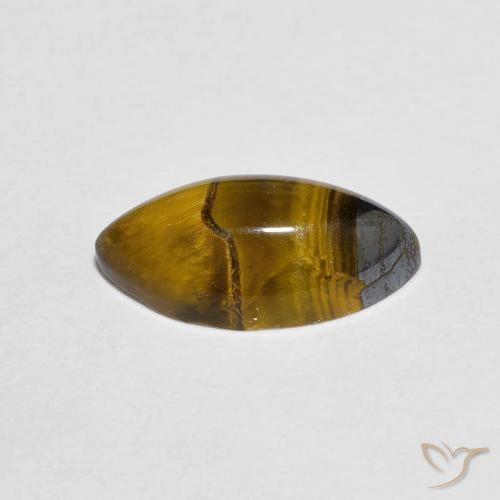 Tiger's Eye Gemstone in 12 x 6 mm (calibrated) Size for Sale, Tiger's Eye Stone in Warm Brown Color