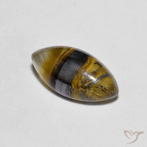 2.29 ct Brown Tiger's Eye Stone, Natural Tiger's Eye in Marquise Cabochon Shape for Sale