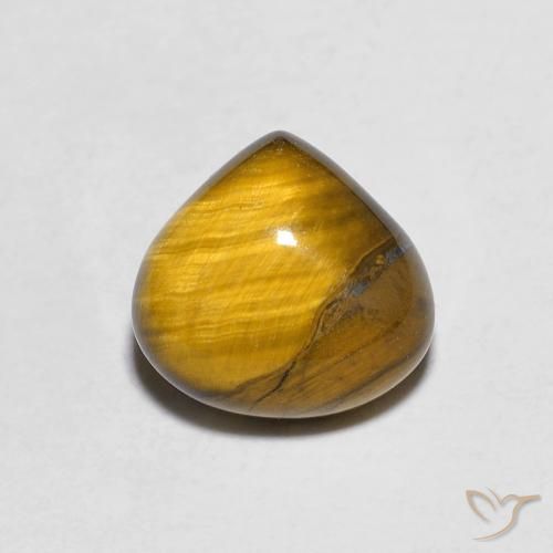 1.89ct Natural Yellowish Brown Tiger's Eye, Pear Shape, Opaque