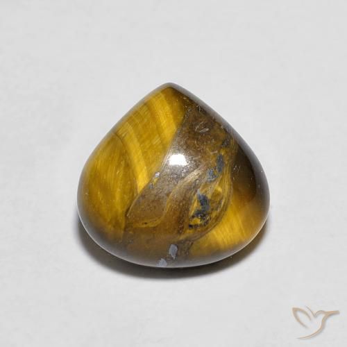 2.00ct Natural Golden Brown Tiger's Eye, Pear Shape, Opaque