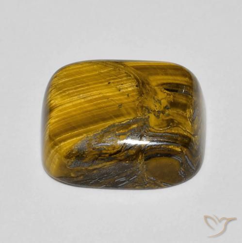 Tiger's Eye Gemstone in 14 x 12 mm (calibrated) Size for Sale, Tiger's Eye Stone in Yellowish Brown Color