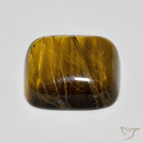 Tiger's Eye Gemstone in 14 x 12 mm (calibrated) Size for Sale, Tiger's Eye Stone in Medium Brown Color