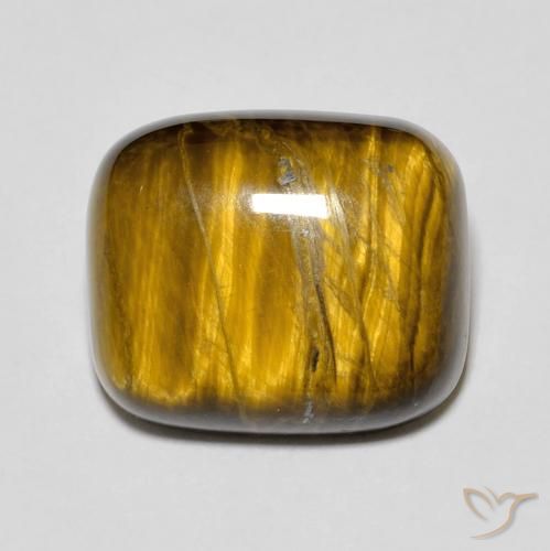 8.72 ct Brown Tiger's Eye Stone, Natural Tiger's Eye in Cushion Cabochon Shape for Sale