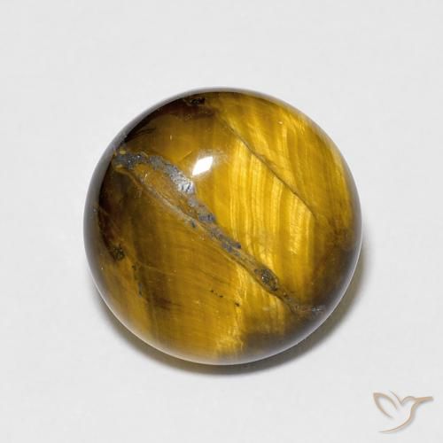 6.66ct Natural Medium Light-Brown Tiger's Eye, Round, Opaque