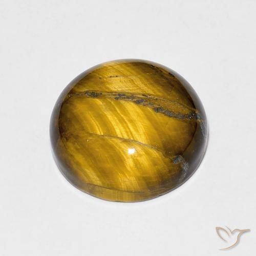 Tiger's Eye Gemstone in 12 mm (calibrated) Size for Sale, Tiger's Eye Stone in Medium Light-Brown Color