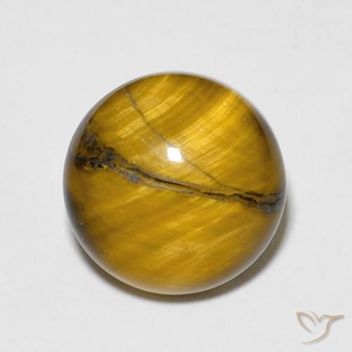 6.78ct Natural Warm Brown Tiger's Eye, Round, Opaque