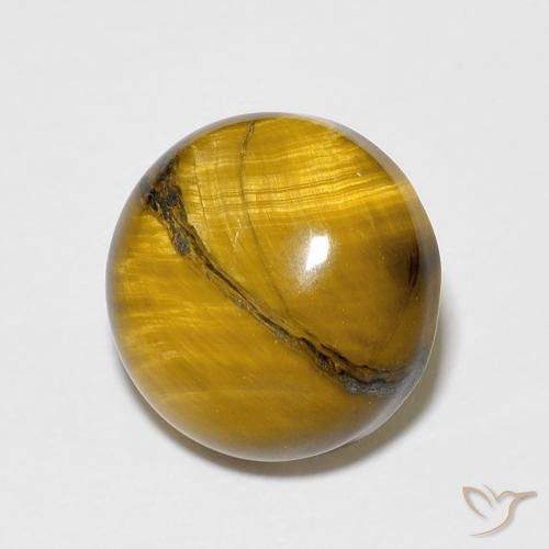 6.78 ct Brown Tiger's Eye Stone, Natural Tiger's Eye in Round Cabochon Shape for Sale