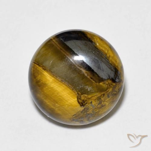 7.60ct Natural Warm Brown Tiger's Eye, Round, Opaque