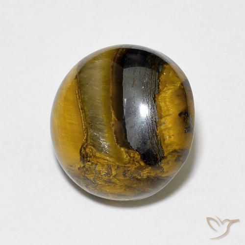 7.60 ct Brown Tiger's Eye Stone, Natural Tiger's Eye in Round Cabochon Shape for Sale