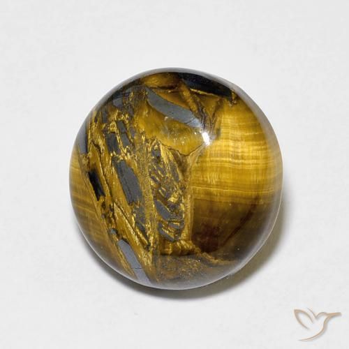 7.30 ct Brown Tiger's Eye Stone, Natural Tiger's Eye in Round Cabochon Shape for Sale