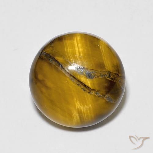 6.75ct Natural Medium Light-Brown Tiger's Eye, Round, Opaque