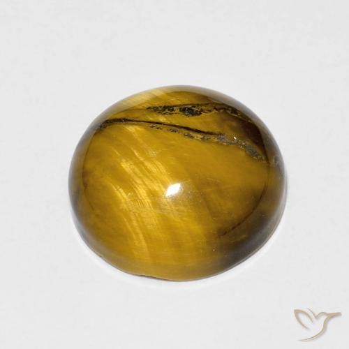 Tiger's Eye Gemstone in 12 mm (calibrated) Size for Sale, Tiger's Eye Stone in Medium Light-Brown Color