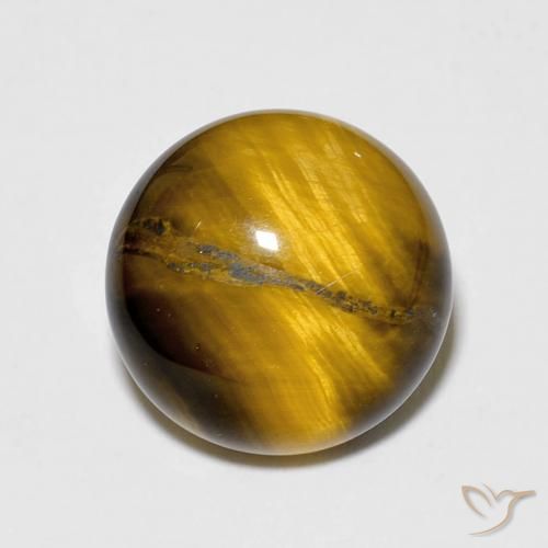 6.84ct Natural Warm Brown Tiger's Eye, Round, Opaque