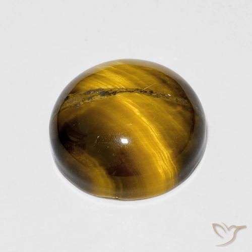 Tiger's Eye Gemstone in 12 mm (calibrated) Size for Sale, Tiger's Eye Stone in Warm Brown Color