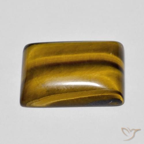 Tiger's Eye Gemstone in 18 x 13 mm (calibrated) Size for Sale, Tiger's Eye Stone in Yellowish Brown Color