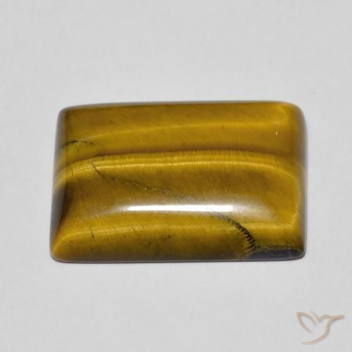 Tiger's Eye Gemstone in 18 x 13 mm (calibrated) Size for Sale, Tiger's Eye Stone in Yellowish Brown Color