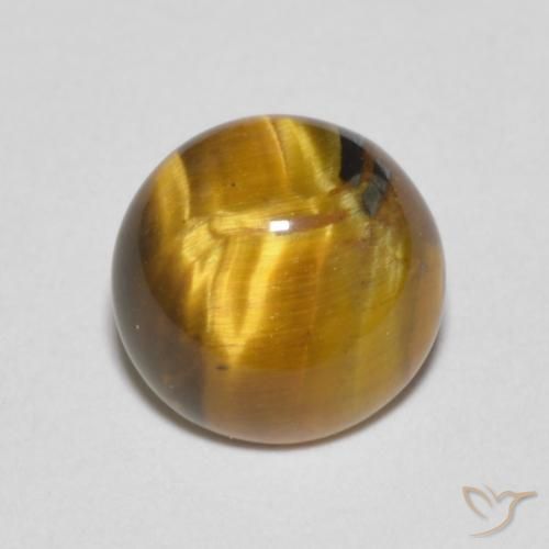 1.57ct Natural Golden Brown Tiger's Eye, Round, Opaque