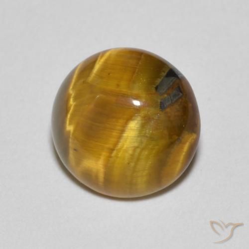 1.57 ct Brown Tiger's Eye Stone, Natural Tiger's Eye in Round Cabochon Shape for Sale
