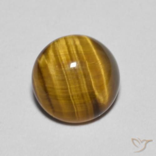 1.09ct Natural Golden Brown Tiger's Eye, Round, Opaque