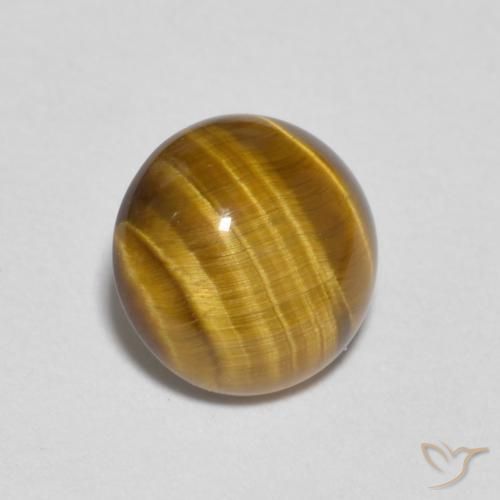 1.09 ct Brown Tiger's Eye Stone, Natural Tiger's Eye in Round Cabochon Shape for Sale
