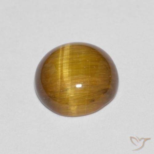 Tiger's Eye Gemstone in 7 mm (calibrated) Size for Sale, Tiger's Eye Stone in Light Brown Color