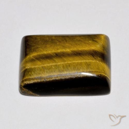 Tiger's Eye Gemstone in 16.2 x 12.5 mm Size for Sale, Tiger's Eye Stone in Golden Brown Color