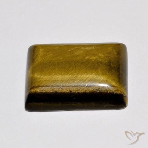 Tiger's Eye Gemstone in 16 x 12 mm (calibrated) Size for Sale, Tiger's Eye Stone in Medium Dark-Brown Color
