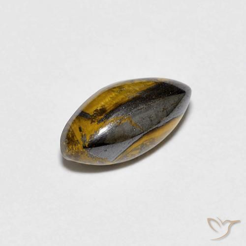 1.84 ct Brown Tiger's Eye Stone, Natural Tiger's Eye in Marquise Cabochon Shape for Sale