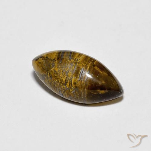 2.01 ct Brown Tiger's Eye Stone, Natural Tiger's Eye in Marquise Cabochon Shape for Sale