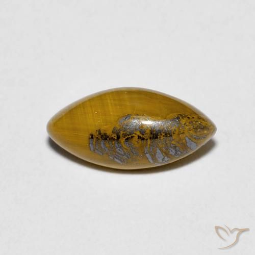 1.20ct Natural Medium Dark-Brown Tiger's Eye, Marquise, Opaque