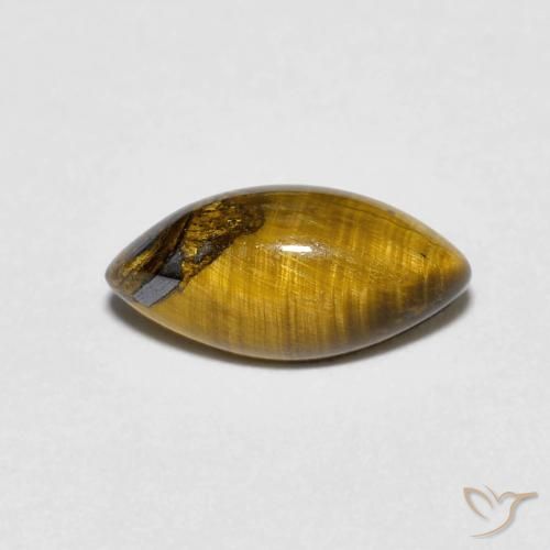 1.20ct Natural Medium Dark-Brown Tiger's Eye, Marquise, Opaque