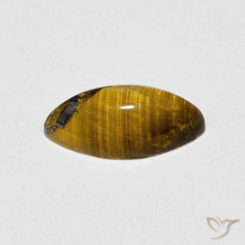 Tiger's Eye Gemstone in 10 x 5 mm (calibrated) Size for Sale, Tiger's Eye Stone in Medium Dark-Brown Color
