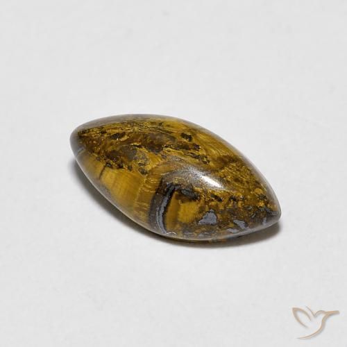 1.37 ct Brown Tiger's Eye Stone, Natural Tiger's Eye in Marquise Cabochon Shape for Sale