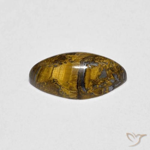Tiger's Eye Gemstone in 10 x 5 mm (calibrated) Size for Sale, Tiger's Eye Stone in Yellowish Brown Color