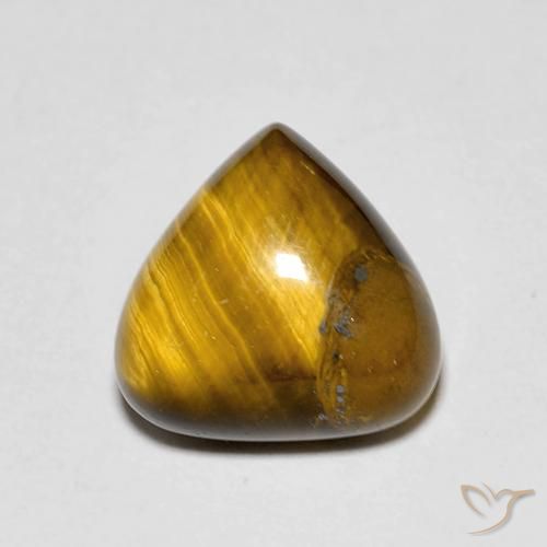 3.45ct Natural Golden Brown Tiger's Eye, Pear Shape, Opaque