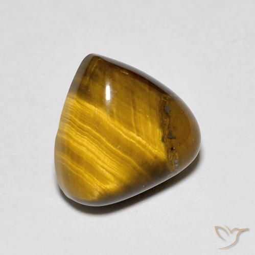 3.45 ct Brown Tiger's Eye Stone, Natural Tiger's Eye in Pear Cabochon Shape for Sale