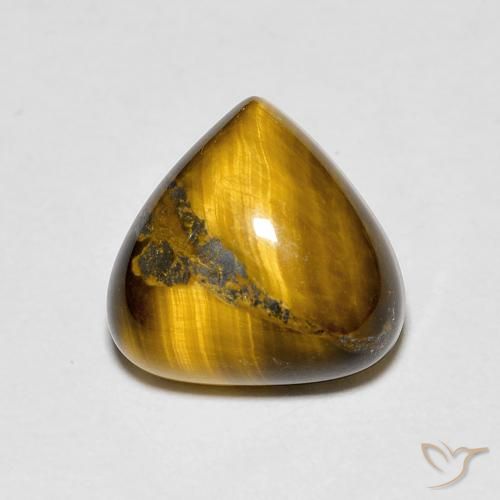 3.48ct Natural Golden Brown Tiger's Eye, Pear Shape, Opaque