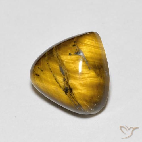 3.43 ct Brown Tiger's Eye Stone, Natural Tiger's Eye in Pear Cabochon Shape for Sale