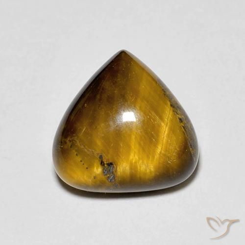 3.45ct Natural Warm Brown Tiger's Eye, Pear Shape, Opaque