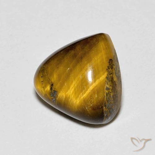 3.45 ct Brown Tiger's Eye Stone, Natural Tiger's Eye in Pear Cabochon Shape for Sale