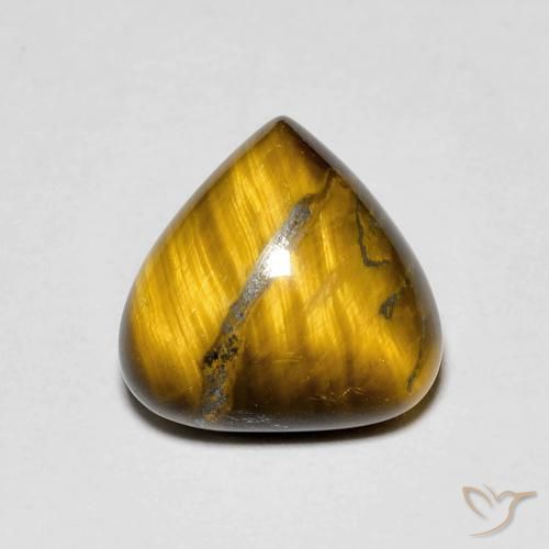 3.48ct Natural Medium Brown Tiger's Eye, Pear Shape, Opaque
