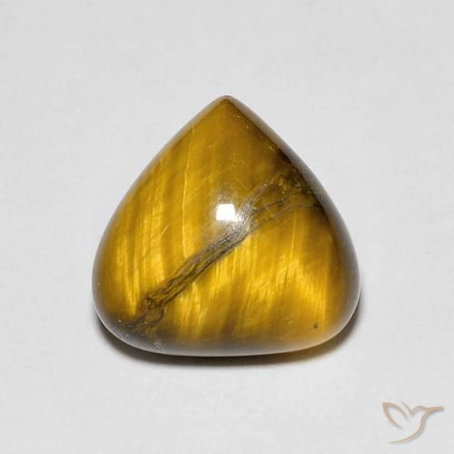 3.48ct Natural Medium Brown Tiger's Eye, Pear Shape, Opaque